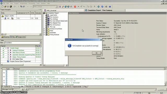 Quartus 9.1 AND-circuit Simulation