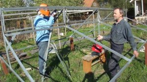 Теплица по Митлайдеру. Изготовление каркаса крыши из профильной трубы.