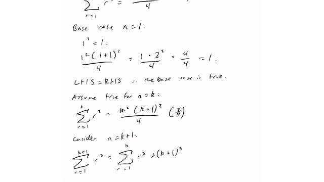 Sum of positive integer cubes: Proof by induction смотреть онлайн