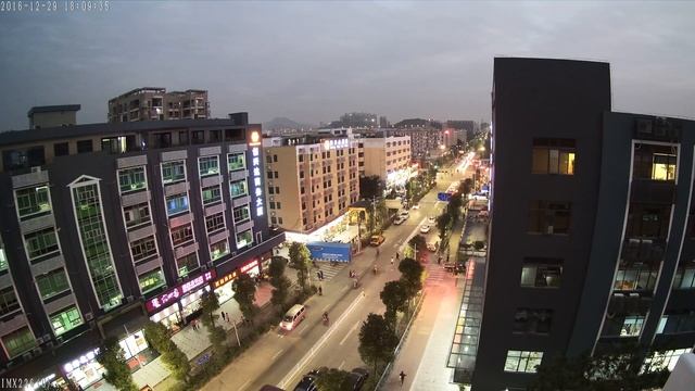 Пример съемки IP камерой HDcom - 5 MP. Ночная улица.