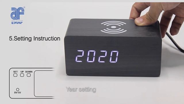 Best Wooden LED Clock With Wireless Charging&Setting Guide смотреть онлайн