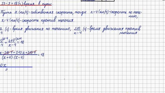 ОГЭ ПО МАТЕМАТИКЕ 2017 2 часть. Задача на ДВИЖЕНИЕ ПО РЕКЕ. Ященко вариант 9 №22 смотреть онлайн
