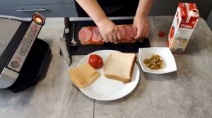 Завтрак для ленивых за 5 минут. Три вида сэндвичей на гриле Тефаль. Сэндвич на гриле. Горячие бутер