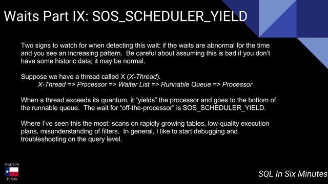 Wait Types Part IX: SOS_SCHEDULER_YIELD смотреть онлайн
