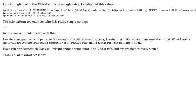 TPROXY iptables and l7 filter смотреть онлайн