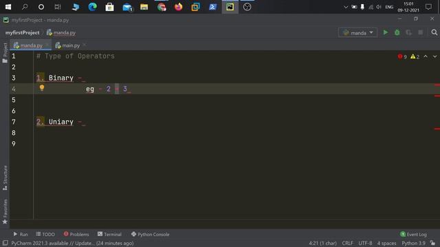 Unary and Binary operators in Python смотреть онлайн