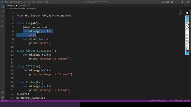 Abstraction in Python | Object Oriented Programming in Python | Interface in Python смотреть онлайн