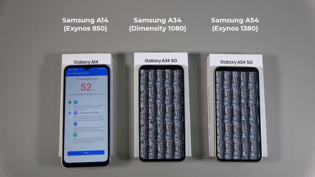 Samsung Galaxy A14 Vs Galaxy A34 Vs Galaxy A54 Antutu Benchmark's Scores