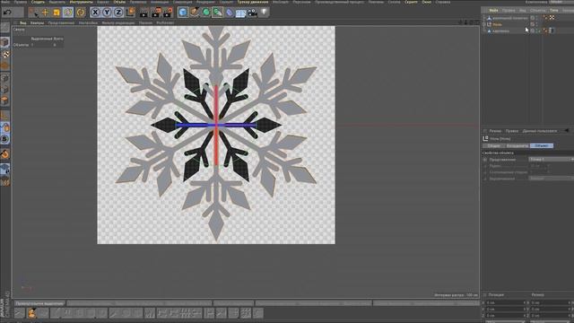 Snowflake, урок как создать снежинку, работа с частицами в cinema 4d, снегопад!!! смотреть онлайн