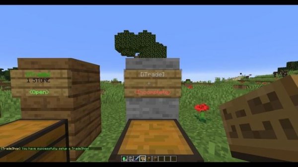 Trade items in Minecraft with Trade Shop Plugin