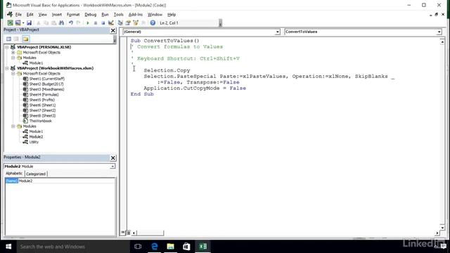 Microsoft Excel 2016 Macros | The VBA window and VBA components смотреть онлайн