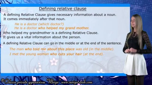 Defining relative clauses