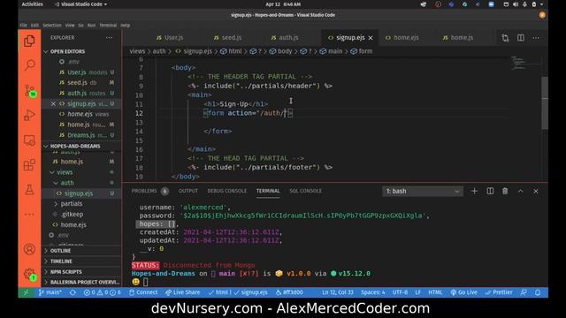 AM Coder - EJS/EXPRESS/MONGO with Session Auth Build #3 - Auth смотреть онлайн