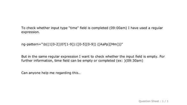 HTML : Regex pattern matching for input type time смотреть онлайн
