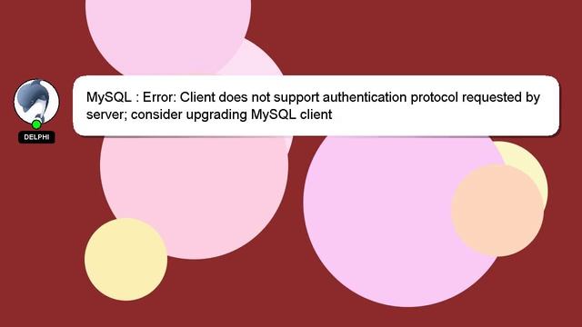 MySQL : Error: Client does not support authentication protocol requested by server; consider upgrad смотреть онлайн