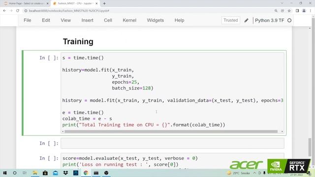 NVIDIA GeForce RTX 3050 GPU Speed up for Deep Learning | Training Neural Networks on GPU vs CPU смотреть онлайн
