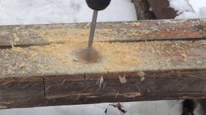 Сверление отверстия в 8 5 см доске перьевым 35мм сверлом дрелью Ryobi R18PD3 0 ONE+