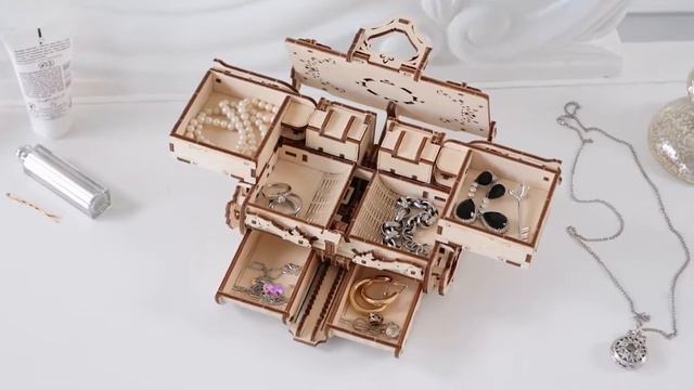 Механический конструктор 3D-пазл Янтарная шкатулка 18*14 см, 189 эл 70090, Ugears смотреть онлайн