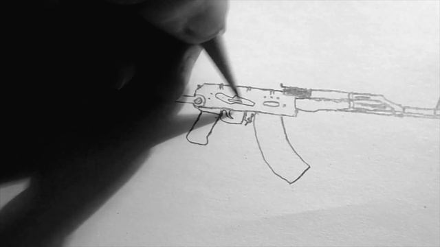 Как нарисовать АКМС образца 1959 г.