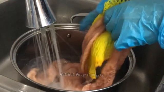 Қазының ішегін тазалаймыз. Жылқы ішегін қазыға дайындау.