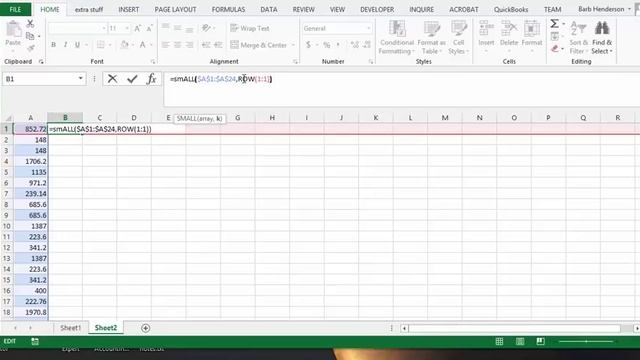 Using the small function in Excel смотреть онлайн