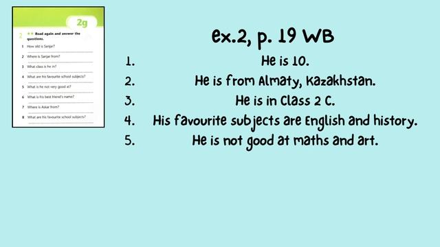 Ағылшын тілі 5 сынып Excel Grade 5 Workbook 1-3 тапсырма 19-бет смотреть онлайн