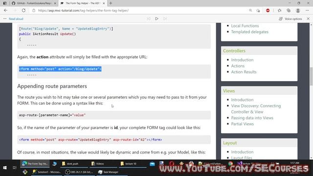 ASP.NET - MVC - Bootstrap Responsive Web Programming, Lecture 10: Tag Helpers, TempData, Annotation смотреть онлайн