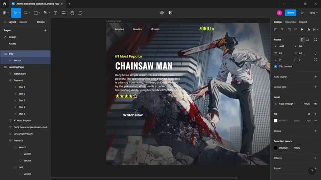 Anime Streaming Website Landing Page Design in Figma | With Project File смотреть онлайн