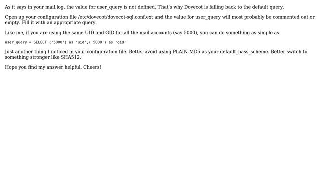 DevOps & SysAdmins: Dovecot unable to perform mysql query (3 Solutions!!) смотреть онлайн