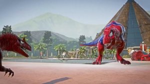 ALL RED SPIDER-MAN Battle in Jurassic World |Dinosaur Pro SuperHero Team|