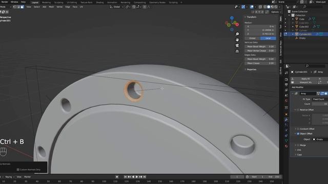 Как сделать обратный bevel в Blender смотреть онлайн