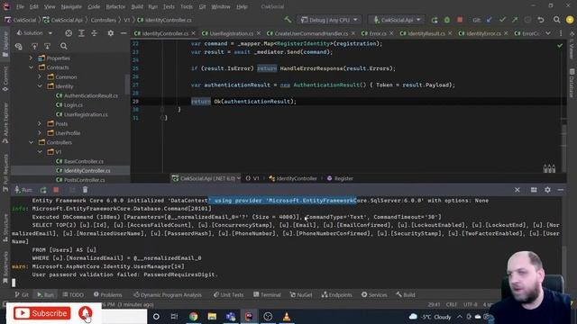 Asp.Net Core API from scratch w/ CQRS (12) - JWT security (continuation) смотреть онлайн