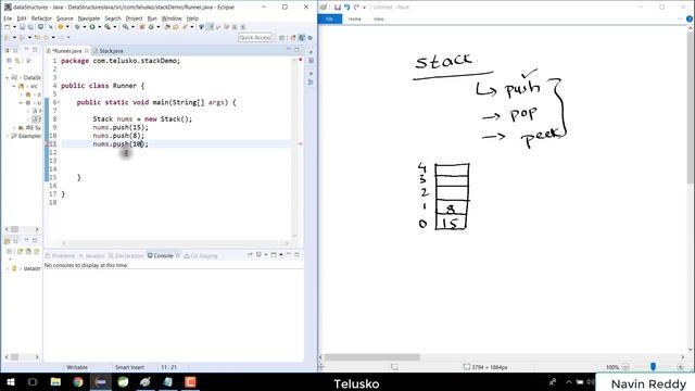 #10 Stack Implementation using Java Part 1 | Push Pop Peek Methods смотреть онлайн
