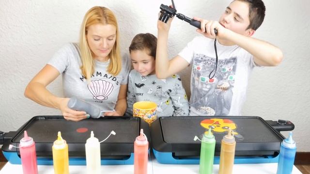 PANCAKE ART CHALLENGE 3 !!! - Mère VS Fils : Licorne, Pikachu, Bart Simpson ... смотреть онлайн
