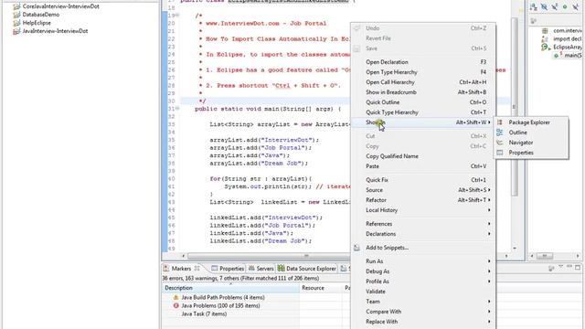 ECLIPSE SHOW IN PACKAGE EXPLORER DEMO смотреть онлайн