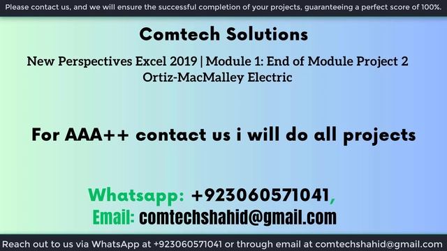 New Perspectives Excel 2019 Module 1 End of Module Project 2 смотреть онлайн