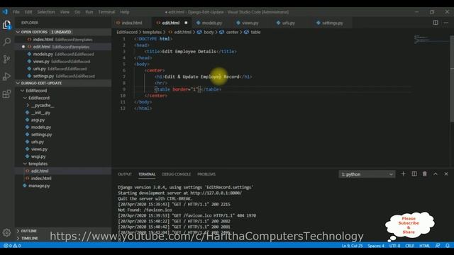 Django Python Edit and Update Record into MySQL смотреть онлайн