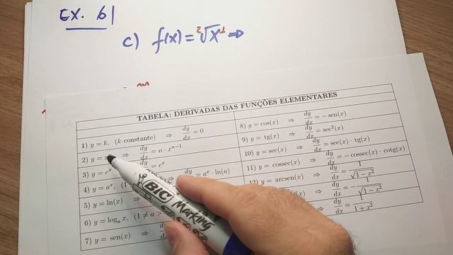 Cálculo 1 - Lista 2 - Aula 2 - Derivadas De Tabela - Exemplos