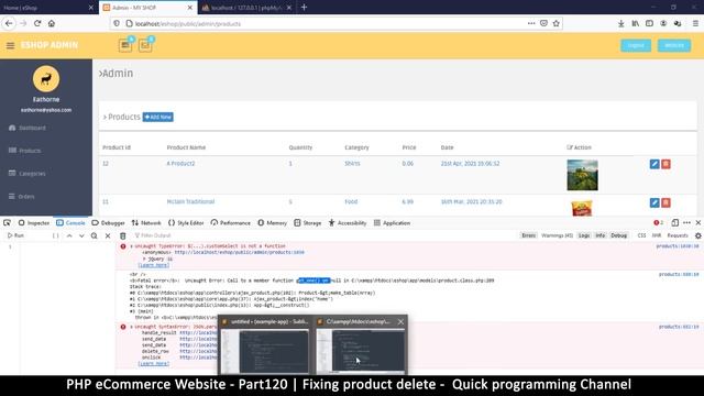 #120 PHP Ecommerce website development | Fixing product delete errors | MVC OOP - Quick programming смотреть онлайн