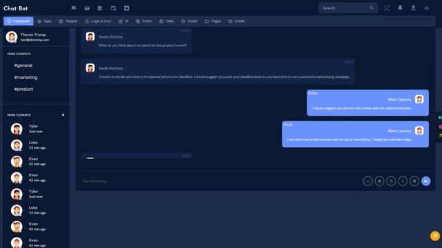 Chatbot Horizontal LTR Dark Dashboard Responsive Bootstrap 5 Admin Template смотреть онлайн