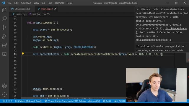 Corner Detection with OpenCV Cuda on GPU in C++ смотреть онлайн