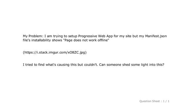HTML : Why does my Manifest.json shows "Page does not work offline" смотреть онлайн