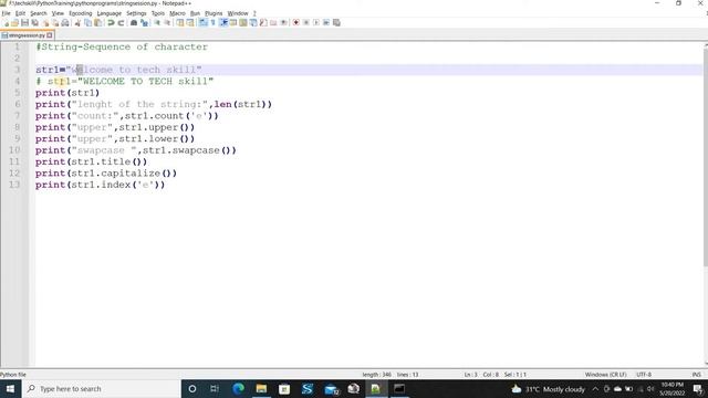 String data type in python -Tamil смотреть онлайн