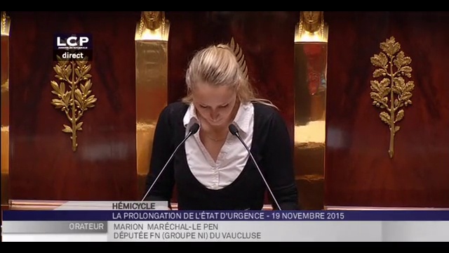 Marion Maréchal-Le Pen FN - la prolongation de l'état d'urgence - Direct LCP - 19 novembre 2015 смотреть онлайн