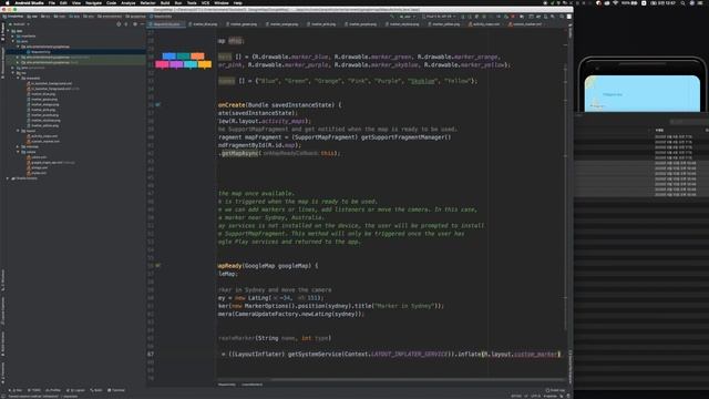 Create a Google Map Marker In Android Studio | Part 2 | Google API | Java, Xml | Android Tutorial смотреть онлайн