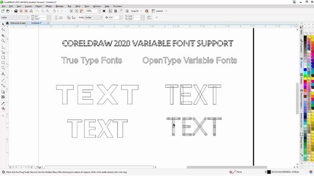 CorelDRAW 2020 Tutorial New Variable Font Technology