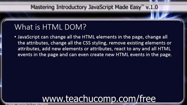 JavaScript Training Tutorial What is HTML DOM? смотреть онлайн