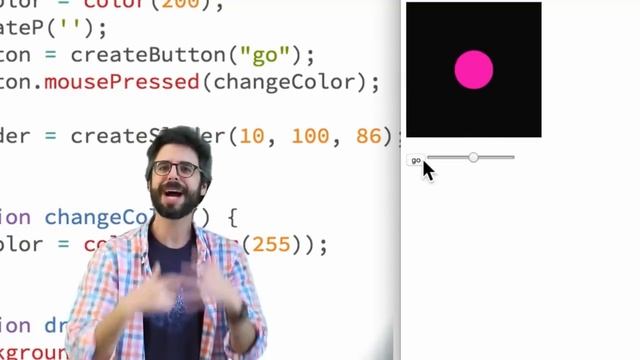 8.5: Interacting with the DOM using Sliders, Buttons and Text Inputs - p5.js Tutorial смотреть онлайн