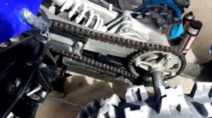 Очистка и смазка цепи квадроцикла  Yamaha Raptor 700