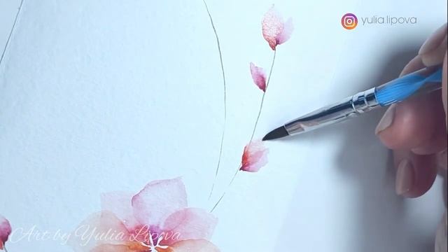 Как нарисовать весенние цветы Акварелью Подробный Мастер класс смотреть онлайн